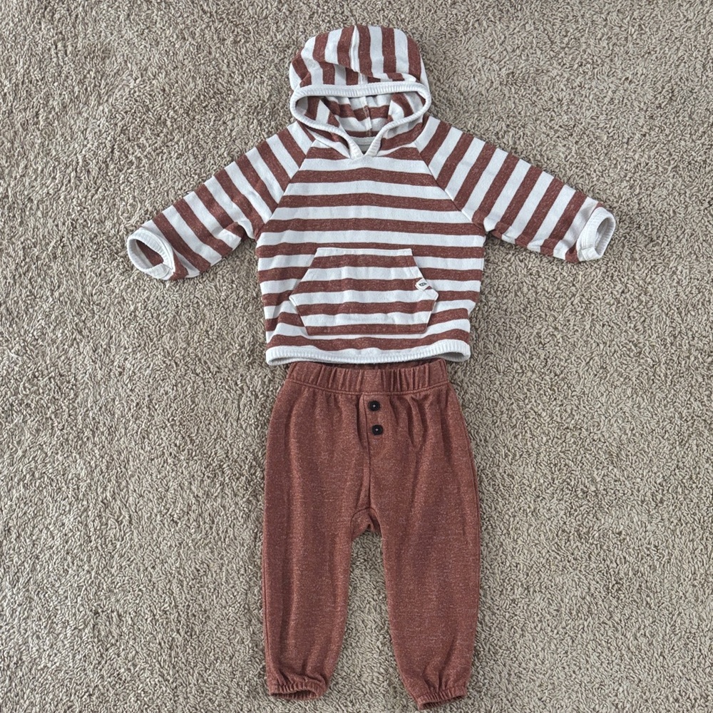 Striped Brown and White Kids Matching Set